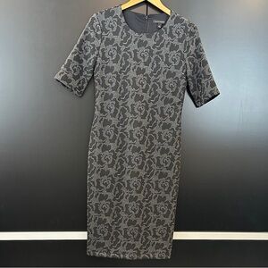 Banana Republic Elegant Black Jacquard Dress